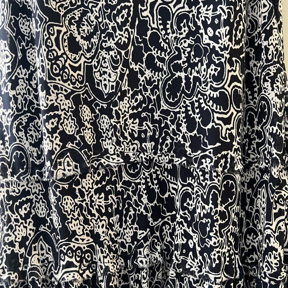 Navy Blue Floral Midi Dress - Picture 3 of 4